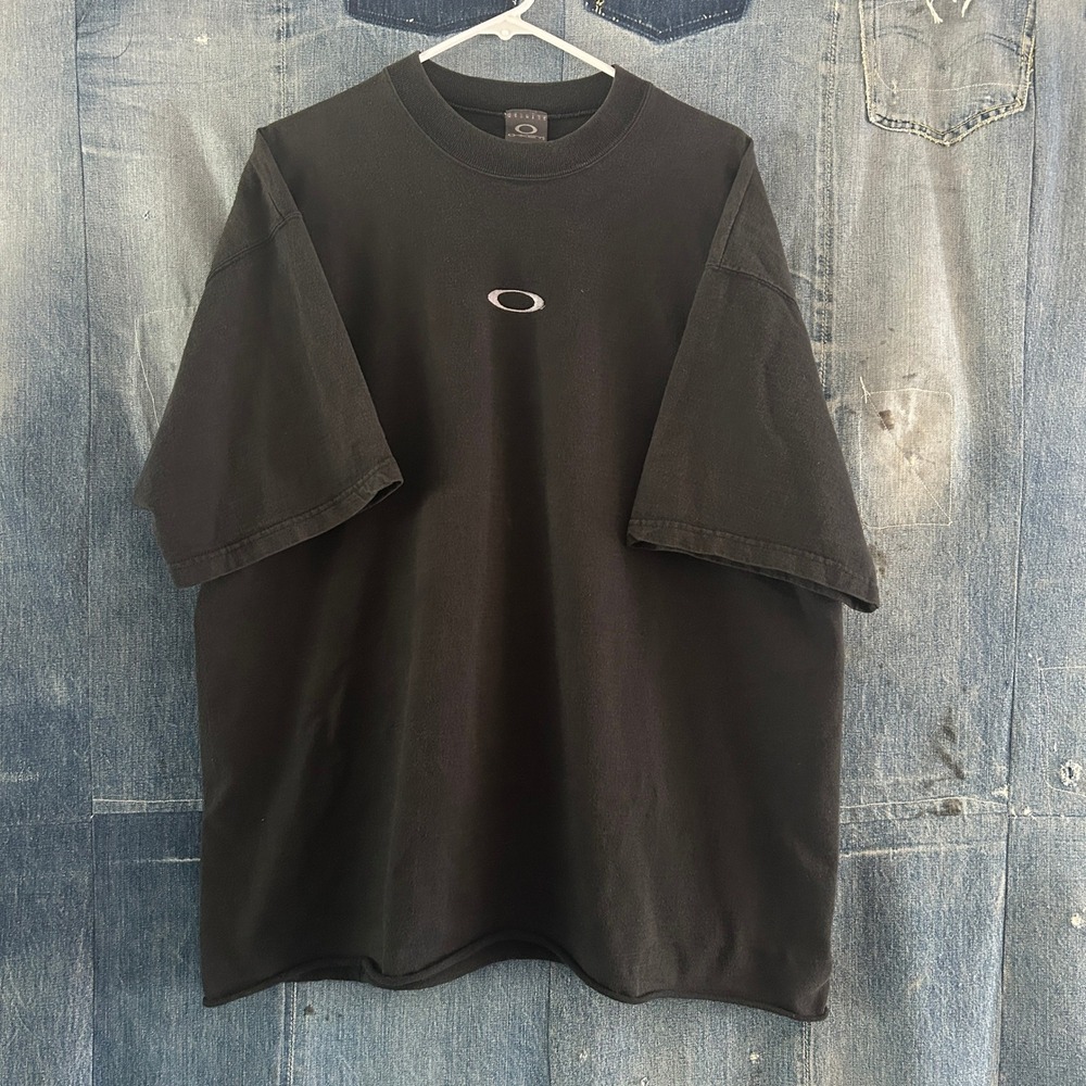 Vintage Oakley Software Embroidered Logo T-Shirt Black XL 90s Y2K
